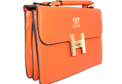 

Technology Ahead Women Casual Orange PU Sling Bag