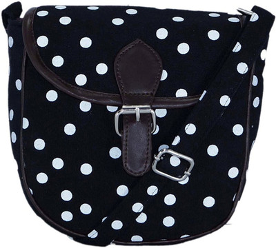 

Suprino Women Casual Black Canvas Sling Bag