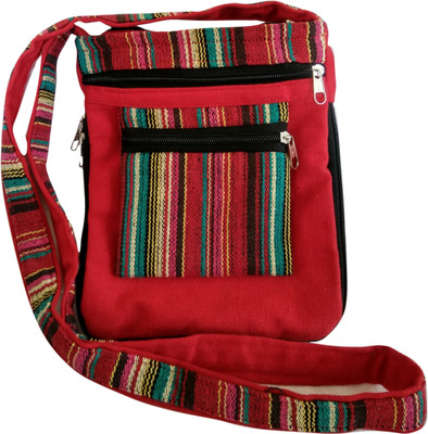 

GIFTINGTREE Boys & Girls Casual Red Cotton Sling Bag