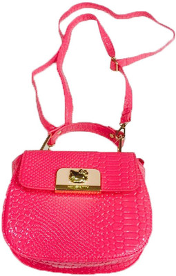 

Prince Toy Girls Casual Pink Rexine Sling Bag