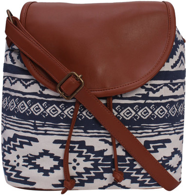 Suprino Women Casual Blue Canvas Sling Bag
