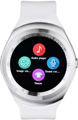 

Macron Bluetooth Touch Screen for Android and IOS Y1 Silver Silver Smartwatch(Silver Strap Free Size)