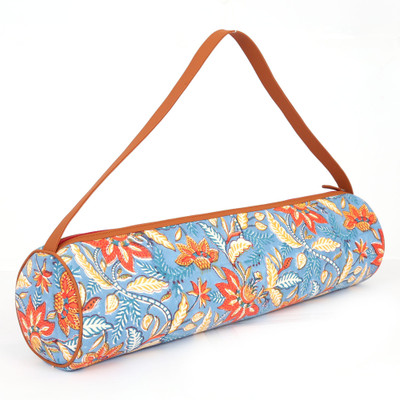 

JaipurSe Premium Designer Artisan made Jaipur printed Full-Zip Yoga Exercise Mat Carry Bag with Multi-Functional Storage Pockets Yoga Mat Bag(Blue, Sling Bag)