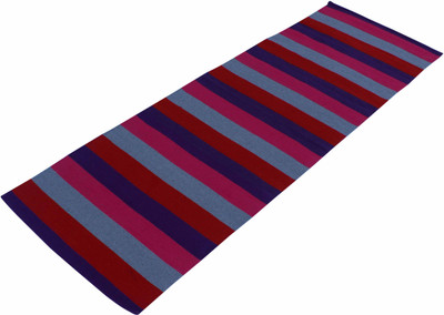 

Ryan Anti-Skid Rubber Coated Cotton Handwoven Yoga / Exercise Mat Multicolor 3 mm Yoga Mat, Grey;red;rose