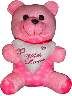 

Atorakushon Pack of 1 Cute Heart Love Teddy Bear Soft Stuffed Plush Toy Kid Children Infant love Valentine Birthday Gift - 8 cm(Multicolor)