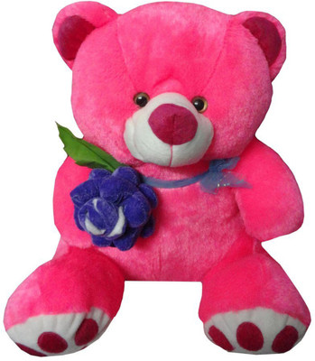 

Atorakushon ROSE SOFT TEDDY BEAR STUFFED PLUSH TOY LOVE VALENTINE COUPLE BIRTHDAY GIFT - 25 cm(Multicolor)