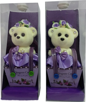 

HRDecoration Valentine Gifts Queen taddy in Multi color light set of 2 - 25 cm(Purple)