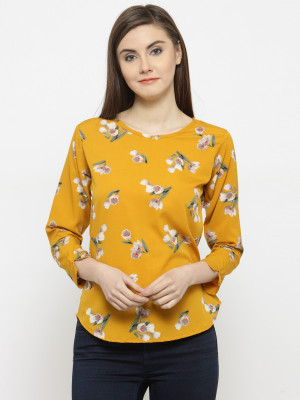 TANDUL Casual 3/4 Sleeve Floral Print Women Multicolor Top