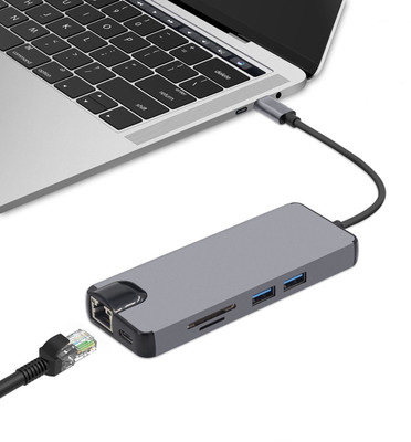 

Microware TYPE-C TO HDMI 8 IN 1 (LAN+TYPE-C+SD CARD+USB3.0*2+HDMI+VGA 4K HDMI MCS-S-1609 USB Hub(GREY AND BLACK)