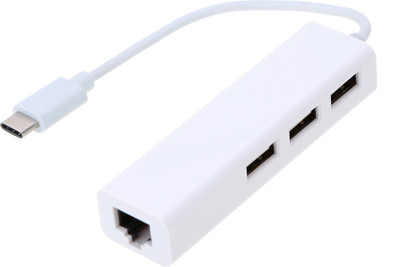 

Microware Type-C to 3.0 3-Port USB with Ethernet Adapter A-CB-C17 USB Hub type c hub USB Hub(White)