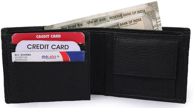 winnerforce Men Black Genuine Leather Wallet(4 Card Slots)
