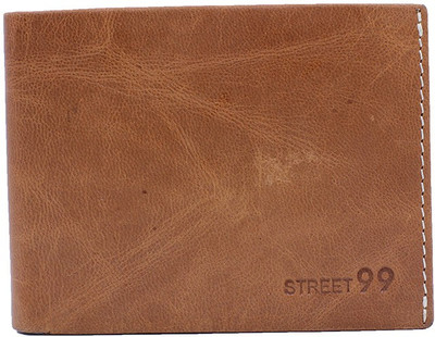 

Street 99 Men Tan Genuine Leather Wallet(7 Card Slots)