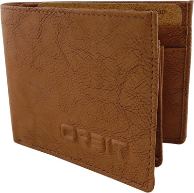 

Orbit Men Khaki Genuine Leather, Fabric Wallet(5 Card Slots), Rust