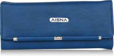 

Aisna Women Formal, Casual Blue Artificial Leather Wallet(6 Card Slots)