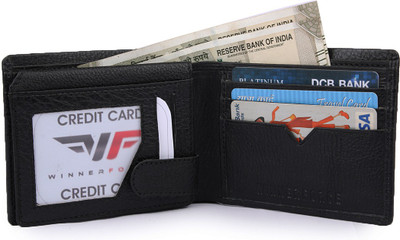 

winnerforce Men Black Genuine Leather Wallet(8 Card Slots)
