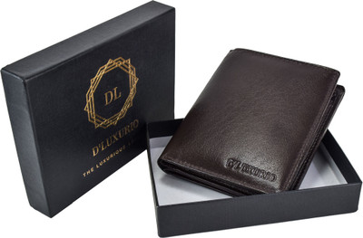 

D'LUXURIO Men Brown Genuine Leather Wallet(11 Card Slots)