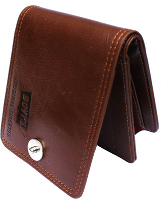 

Bovi Men Brown Artificial Leather Wallet(10 Card Slots)