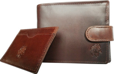 

Leandre Men Brown Genuine Leather Wallet(5 Card Slots), Dark brown
