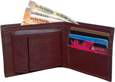 

Wenzest Men Brown Artificial Leather Wallet(10 Card Slots)