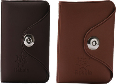 

Rabela Boys Tan Plastic Card Holder(10 Card Slots), Brown;tan