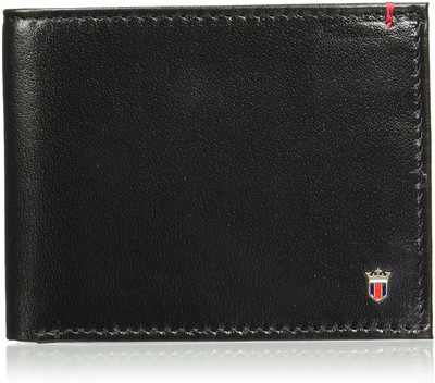 LP Louis Philippe Men Purple Genuine Leather Wallet(7 Card Slots), Black
