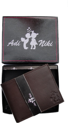 

Adi Niki Men Brown Genuine Leather Wallet(6 Card Slots)