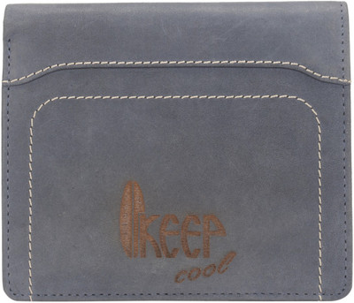 

LETS TALK DESIGN Men Grey Genuine Leather Wallet(4 Card Slots)