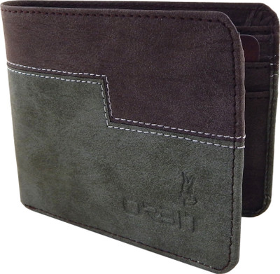 

Orbit Men Brown, Green Genuine Leather, Fabric Wallet(6 Card Slots)