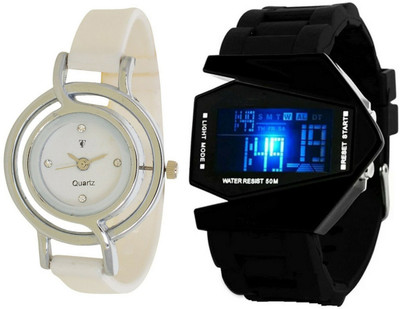 

Nubela New AJS050 Muiti Color Analog 2 Watch - For Girls