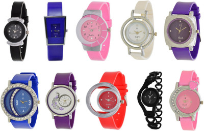 

Nubela New AJS032 Muiti Color Analog 10 Watch - For Girls