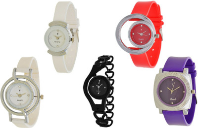 

Nubela New AJS015 Muiti Color Analog 5 Watch - For Girls