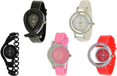 

Nubela New AJS007 Muiti Color Analog 5 Watch - For Girls