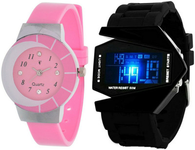 

Nubela New AJS049 Muiti Color Analog 2 Watch - For Girls