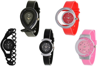 

Nubela New AJS004 Muiti Color Analog 5 Watch - For Girls