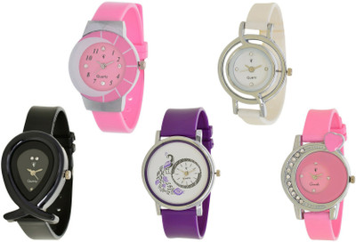 

Nubela New AJS022 Muiti Color Analog 5 Watch - For Girls