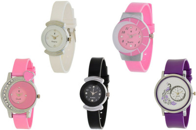 

Nubela New AJS011 Muiti Color Analog 5 Watch - For Girls
