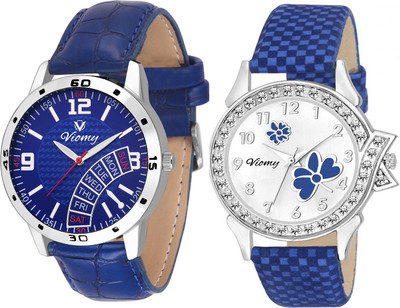 

VIOMY GL11002 Complete+Perfect couple combo in awesome Blue & white dial Specially design For Valentine Day Couple Combo Watch - For Boys & Girls