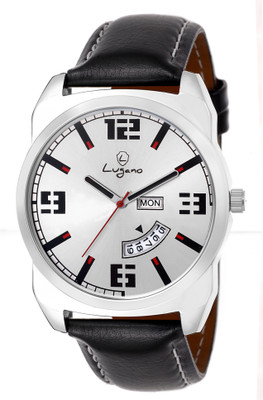 

Lugano LG 1116 Exclusive Silver Dial Day & Date Watch - For Men