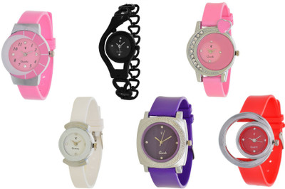 

Nubela New AJS029 Muiti Color Analog 6 Watch - For Girls