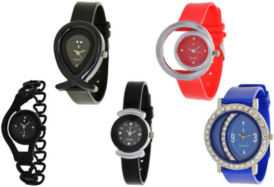 

Nubela New AJS003 Muiti Color Analog 5 Watch - For Girls