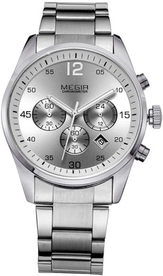 

Megir Gadin - 2010-WHT-STL Executive Hybrid Watch - For Men & Women