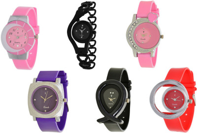 

Nubela New AJS030 Muiti Color Analog 6 Watch - For Girls
