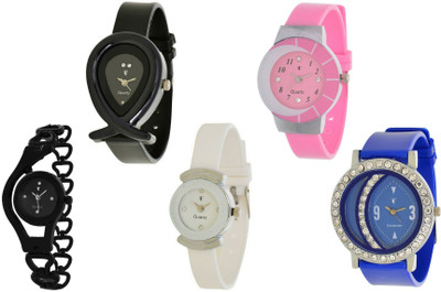 

Nubela New AJS009 Muiti Color Analog 5 Watch - For Girls