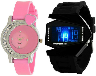 

Nubela New AJS045 Muiti Color Analog 2 Watch - For Girls