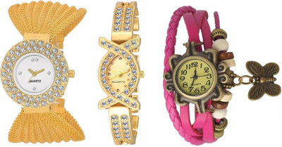 

OpenDeal New Stylish Designer Best Gifted Watch Combo Pack 3 Watches For Girls & Womens Watch - For Girls