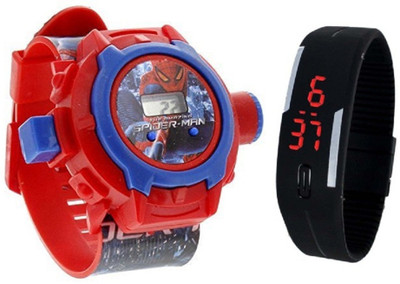 

Pappi Boss Pack of 2 Spiderman Projector & LED Band Watch - For Boys