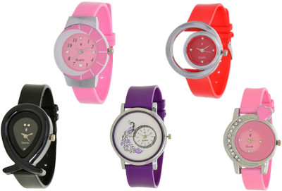 

Nubela New AJS025 Muiti Color Analog 5 Watch - For Girls