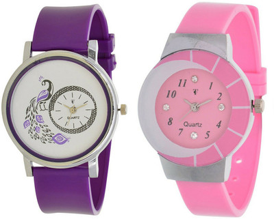 

Nubela New AJS066 Muiti Color Analog 2 Watch - For Girls