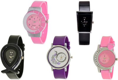 

Nubela New AJS023 Muiti Color Analog 5 Watch - For Girls