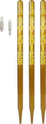 

GLS Yellow Soldier Cricket Wooden Stumps (Set of 3) With Free Bails(Yellow)